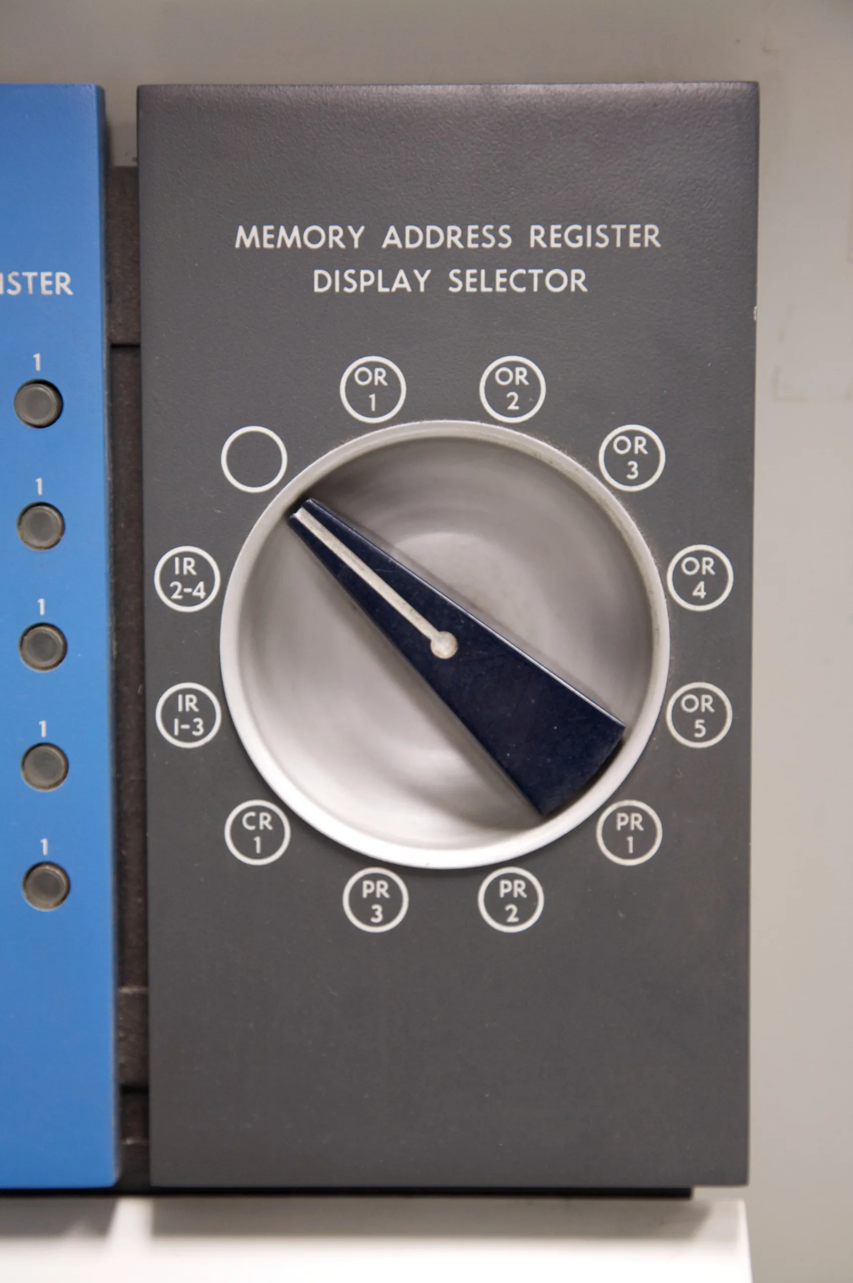 Memory address register display selector switch