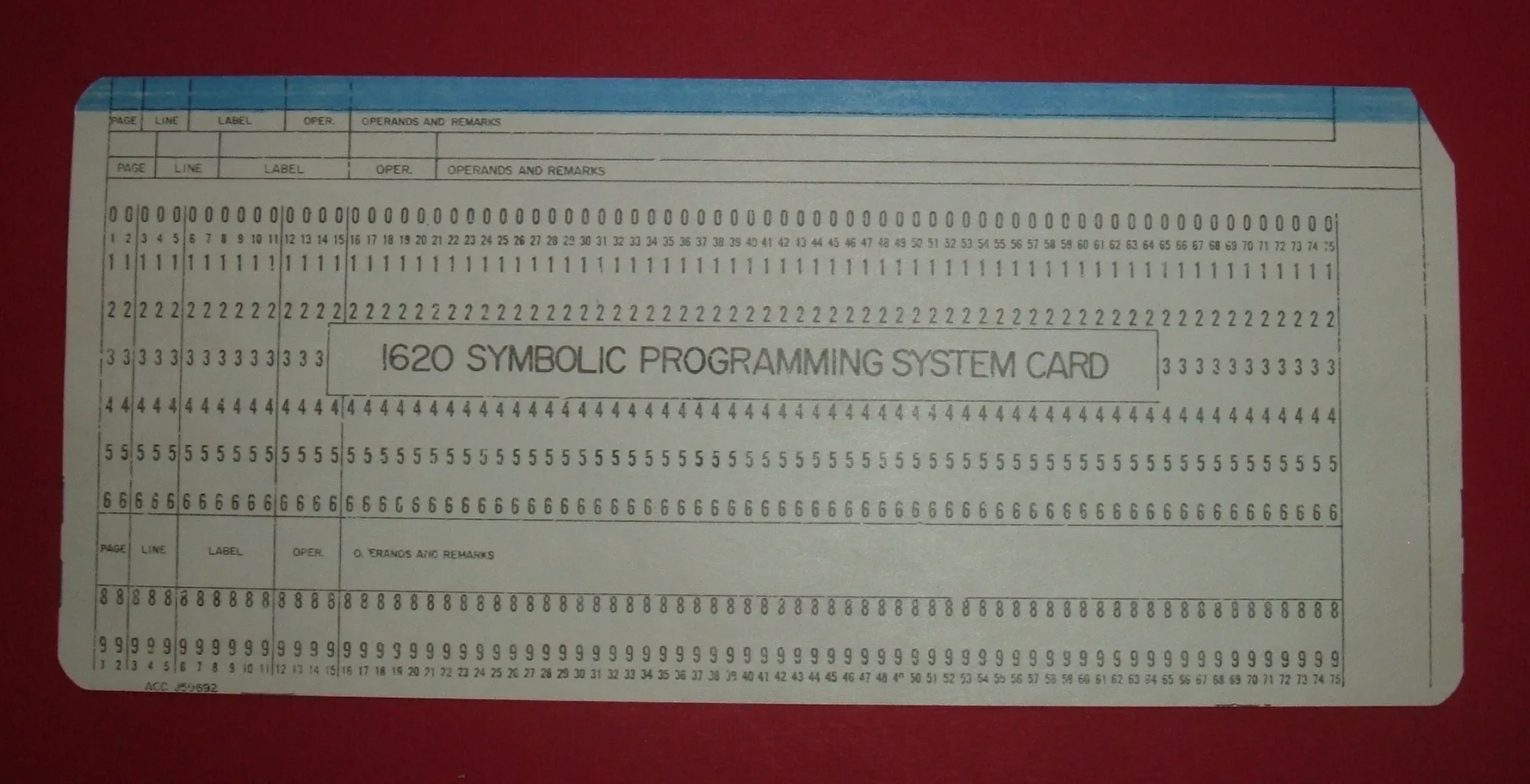 Symbolic Programming System (SPS) card