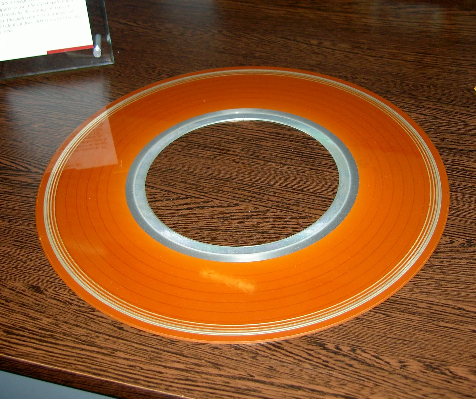 One RAMAC storage disk showing head crash damage