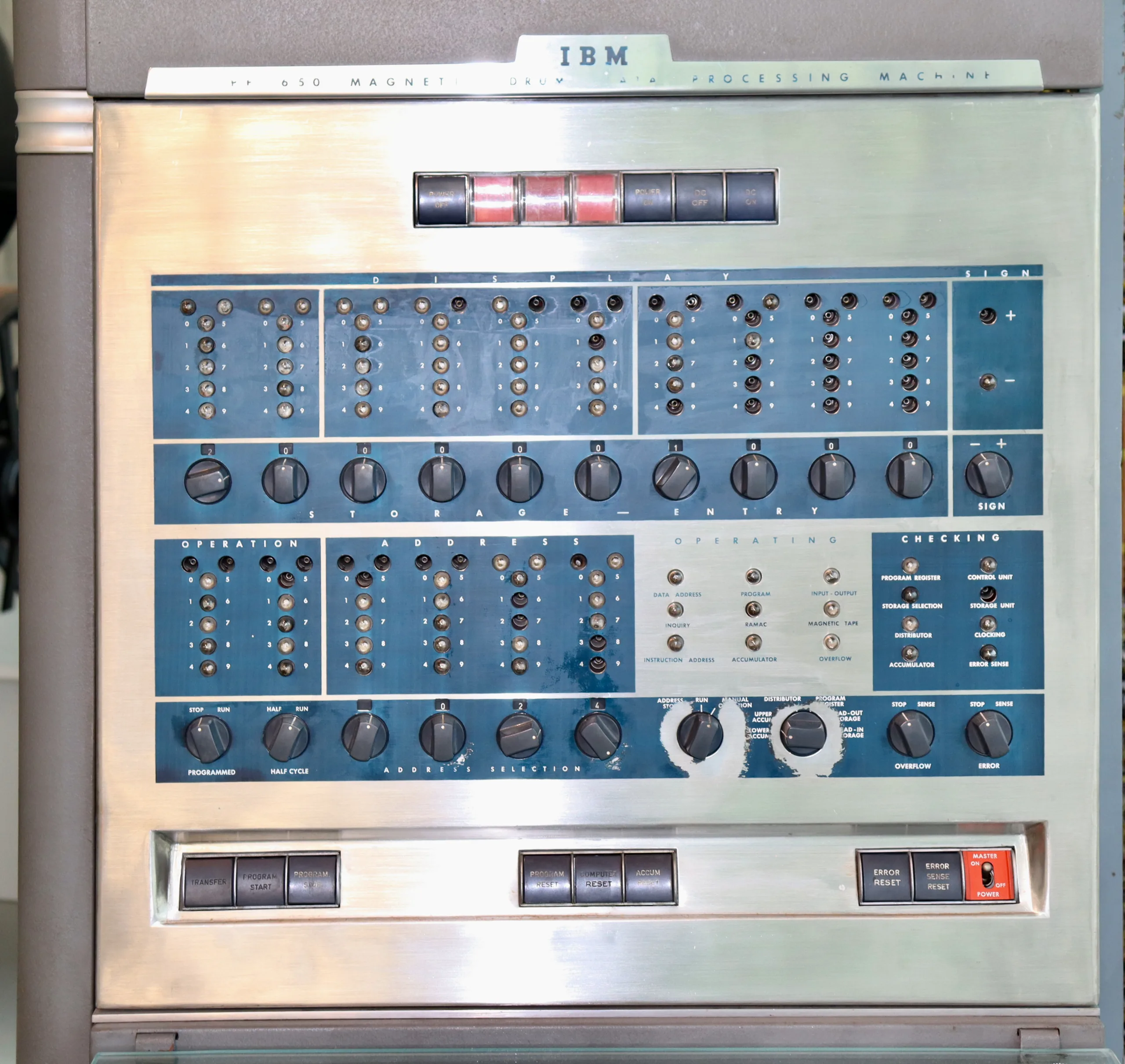 Console panel, showing bi-quinary indicators