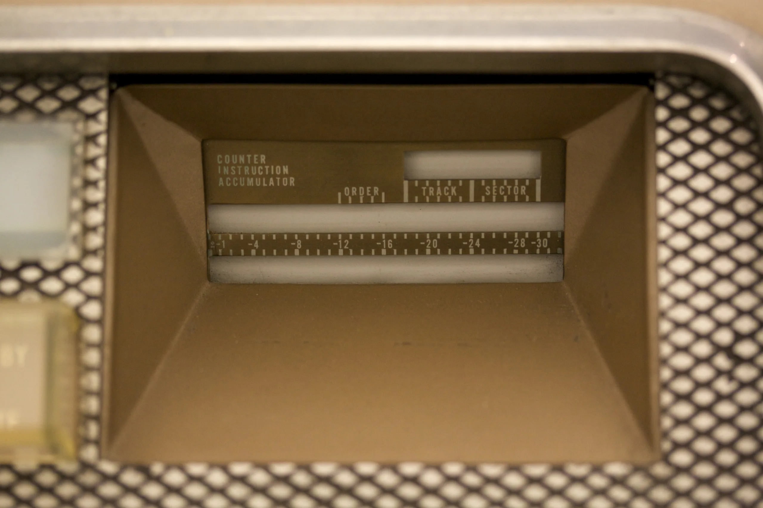 Register display, which used an oscilloscope behind this mask